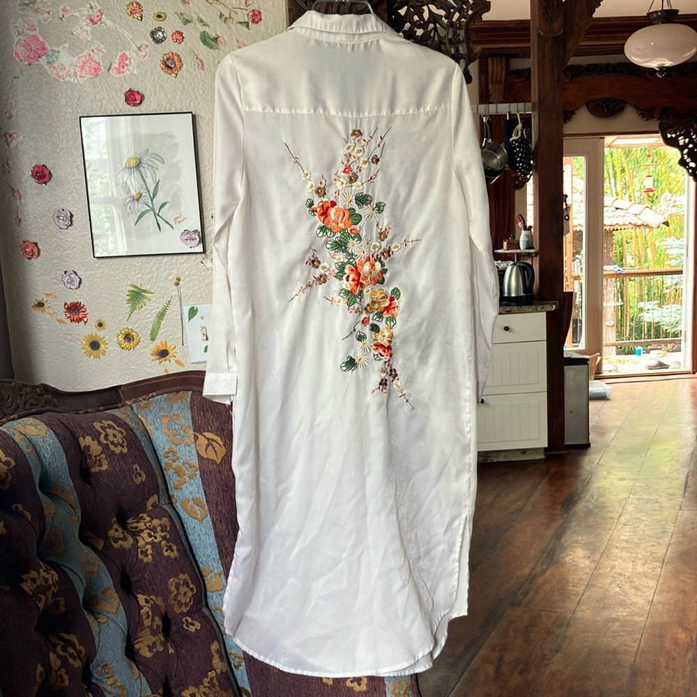White Button-Up Shirt Dress